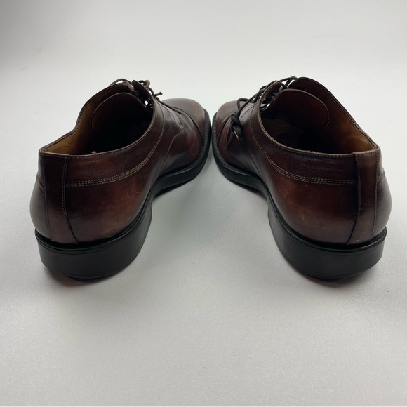 Santoni Cap Toe Oxford Derby Shoe Burgundy Leather Mens US Size 11.5 M - Picture 6 of 13